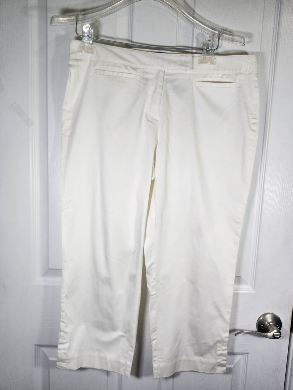 Simply Vera Vera Wang Off Bone White Pockets Classic Capris Cropped Pants S 10